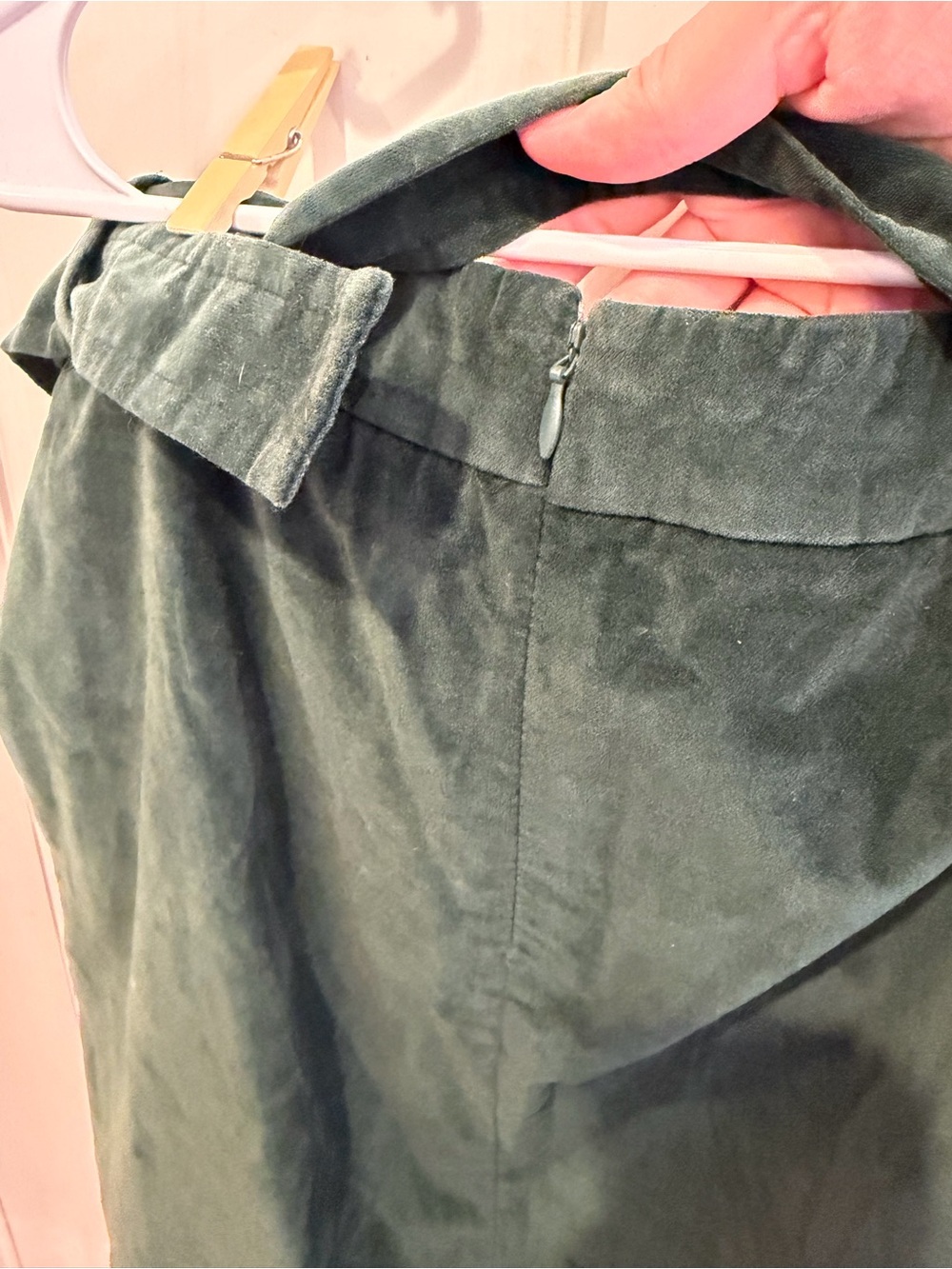 Zara Dark Green Suede Belted Mini Skirt - Picture 5 of 6